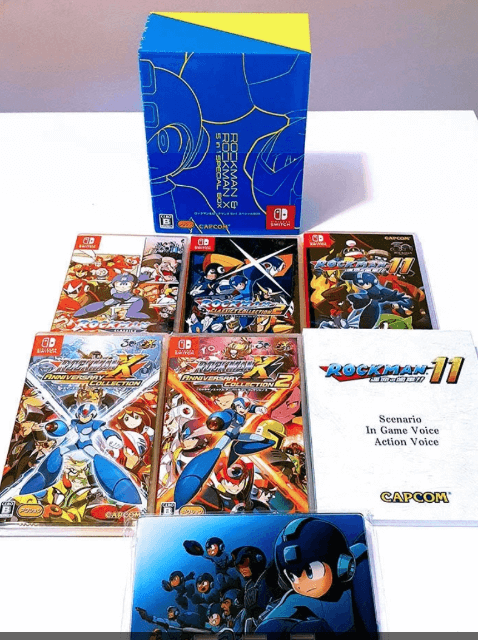 Rockman X Anniversary Collection + Rockman X Anniversary Collection 2 box art for Nintendo Switch